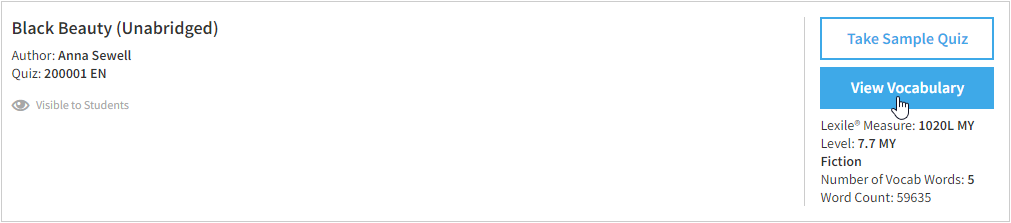 the View Vocabulary button
