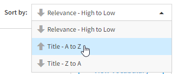 the sort options