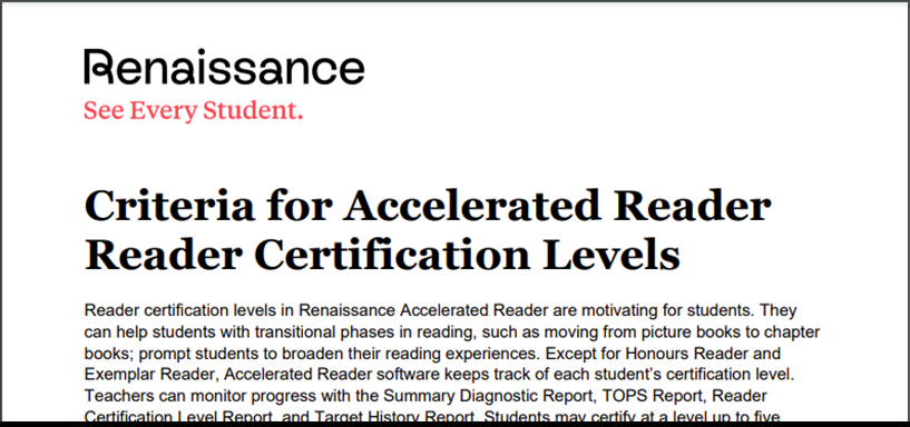 Certification Criteria