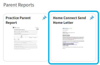 select Home Connect Send Home Letter