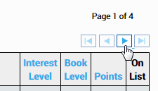 the navigation arrows above the search results