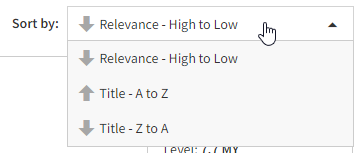 the sort options
