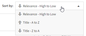 the sort options