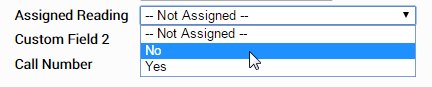 an example of options for a custom field