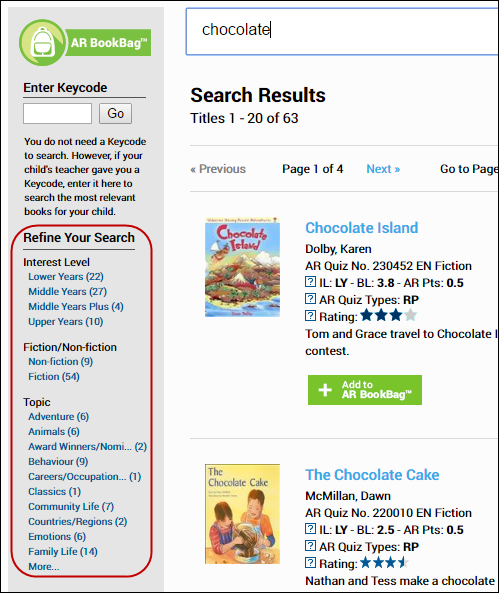 Viewing Search Results In Accelerated Reader Bookfinder – Accelerated ...