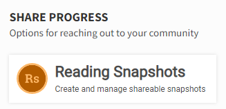 the Reading Snapshots tile on the Home page