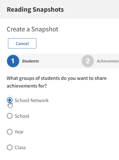 the School Network option