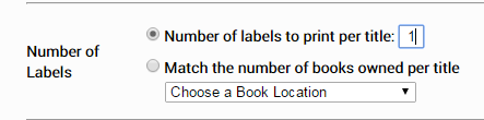 the options for number of labels