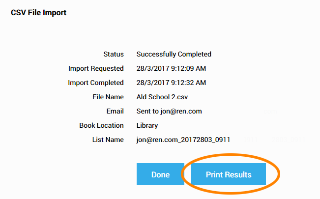 the Print Results button