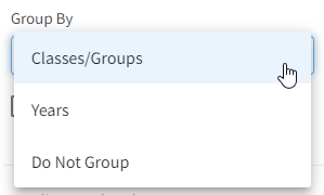 the Group By drop-down list