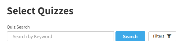 the quiz search field