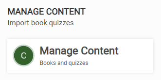 the Manage Content tile