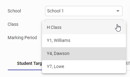 the drop-down lists
