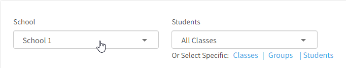 the School drop-down list