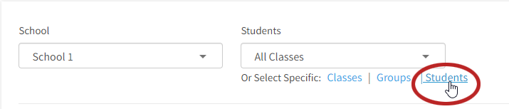 the Students link