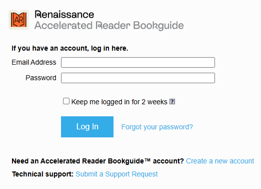 the login page