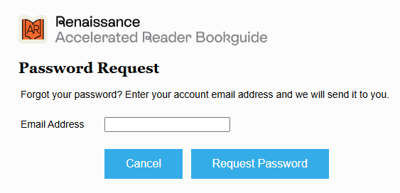 the Password Request page