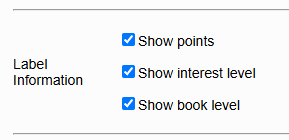 the Label Information options