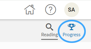 the Progress icon at the top of the page