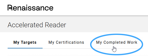the My Completed Work page