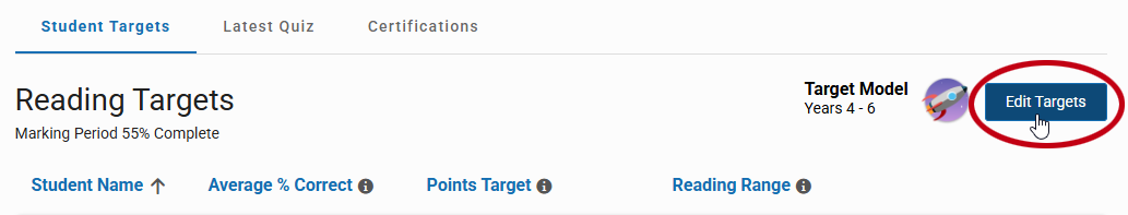 the Edit Targets button