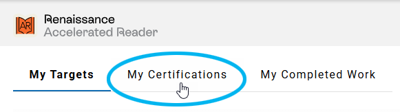 the My Certifications tab